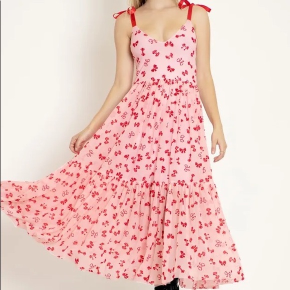 BOWS BEFORE BROS SHEER MIDAXI DRESS - Picture 1 of 4